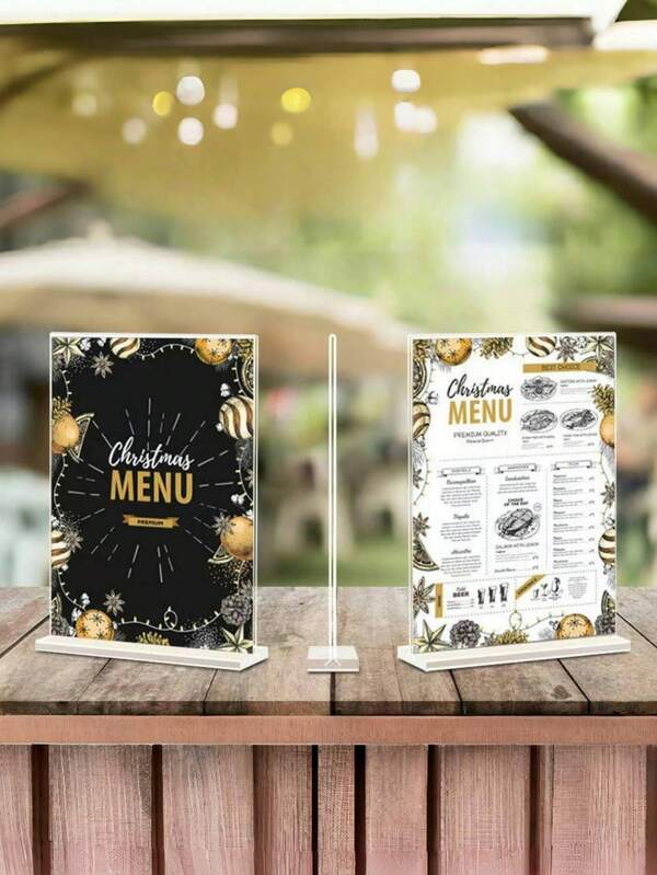 6 piezas/12 piezas Tarjetas de menú acrílicas, tarjetas de menú de restaurante y recetas, soportes de número de mesa de boda transparentes de acrílico, adecuados. Descripción de la función del producto de promoción comercial, etiqueta de precio de centro comercial, soporte de número de mesa, soporte de letrero de exhibición de fotos, soporte de número de mesa transparente de doble capa, fácil de instalar