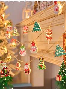 Charmante LED Weihnachtsbeleuchtung - 10LED/20LED Weihnachtsmann, Schneemann & mehr - perfekt für Innenraum Feiertags-Dekoration, Partys & Schlafzimmer Ambiente Ornamente Schneemann für Innenraum Feiertage, Weihnachten, Winter warmer Weihnachtsmann & Schneemann Design