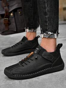 1 par de zapatos deportivos para hombre, zapatos casuales con cordones, de negocios, cálidos y transpirables, ligeros y antideslizantes, tallas desde 38 hasta 48, zapatillas de correr de media altura con cordones, estilo caballero, cómodos, duraderos, zapatos de viaje, hechos a mano