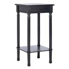 SAFAVIEH Tinsley Solid Rustic Square Accent Table, Black