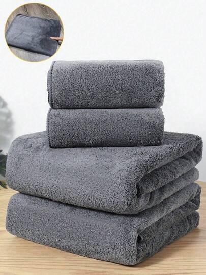 Cozy Premium Coral Fleece Bath Towel Set - Soft Fluffy Ultra Absorbent Bath & Face Towels (34x75cm To 90x170cm) - Couples Gift, Spa Hotel Bathroom Decor, Christmas Gift