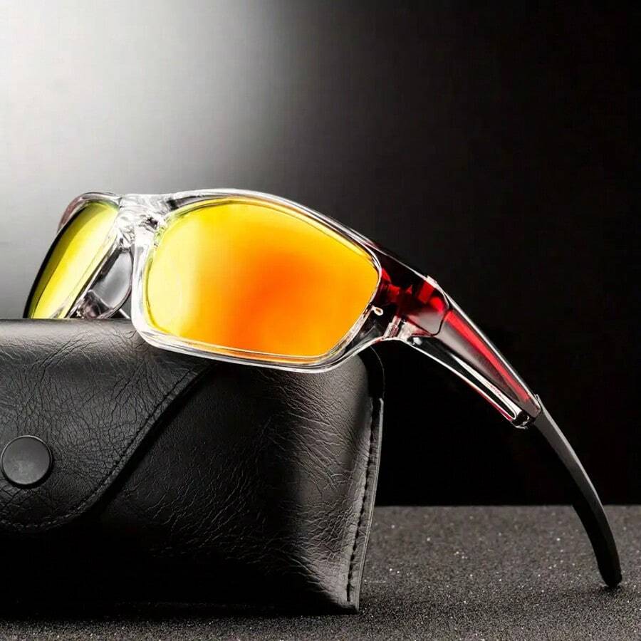 Punk Futuristic Fashion Large Frame Sunglasses, Colorblock, Suitable For Sports, Commuting, Fishing, Unisex, All Seasons