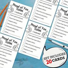 20 Pcs Minimalist Recognition Proud Of You Recognition Cards Minimalist Black & White Paper Employee, Worker, Student, Teacher Appreciation, Christmas Day, New Year's Day, Boxing Day, Halloween, Thanksgiving, Weddings