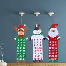 Christmas Advent Calendar - Traditional Felt Decoration, Decorated With Santa Claus, Snowman And Reindeer Patterns, 24-Day Holiday Home Decor, No Power Required - Multicolor - View 7