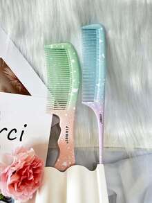 4件套经典渐变纹理防静电塑料发梳套装，适合日常使用，婚礼派对回礼/伴娘礼物，木纹梳子，宽齿梳，尖尾梳，胡须梳，细齿专业美发梳套装，男女理发造型/卷发/蓬松/分缝/胡须造型，顺发梳，学习用品，女孩圣诞礼物，新年礼物（渐变色随机），万圣节/圣诞节配饰礼物，美发造型工具，家居美发配件 - 漸層風格 - 查看 17
