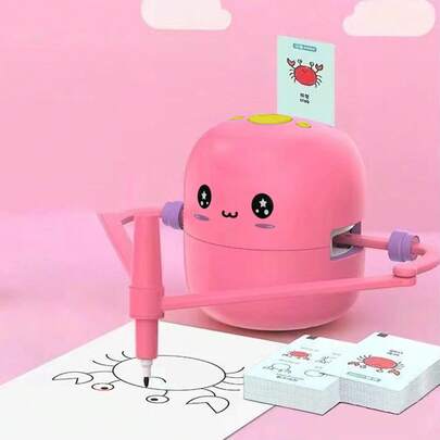 Smart Drawing Robot,Interactive Educational Drawing Robot,Voice Interactive Educational Smart Art Painting Machine,Montessori Learning Toy With 100 Word Cards,For Aged 5 And Above