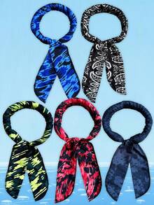 5pcs Pet Colorful Bow Ties, Fashionable Casual Black, White, Red, Blue, Green Cooling Neck Wrap Scarf, Breathable Summer Sports Headband
