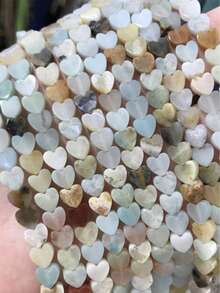 20 piezas de 6x2mm Cuentas de piedra natural con forma de corazón | Cuentas sueltas de ágata, cuarzo, ojo de tigre con forma de corazón plano | Para hacer collares, pulseras, pendientes y joyería DIY