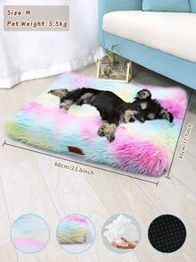1PC Washable Plush Pet Crate Bed For Dog Pet Mat Bed For Cat Fluffy Comfy Pet Sleeping Mat Warm And Comfortable Soft Long-Hair Fluffy Pet Bed For Large, Medium, Small Dogs Breeds,Please Arrange It By Hand Before Use, And It Is Recommended To Buy One Size Larger. - Multicolor - View 13