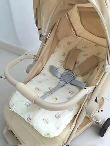 1件婴儿推车垫，柔软毛绒靠垫，防滑棉垫，摇篮床垫，四季通用，双面可用 - 彩色 - 查看 12