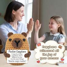 1 Hand-Crocheted Positive Capybara - Made Of High-Quality Thread, This Hand-Crocheted Capybara Is Soft To The Touch And Compact, Making It Perfect For Carrying Around. The Meticulous Design Not Only Gives It A Cute Appearance, But Also A Symbol Of Encouragement. - Multicolor - View 7