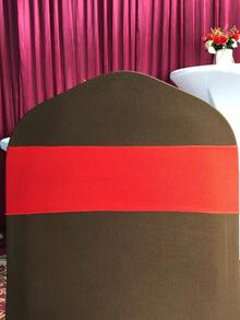 50PCS Lycra/Spandex/Stretch/Elastic Chair Cover Sashes/Bands/Bows/Ties For Decorating Graduation, Birthday, Wedding, Bridal Shower, Baby Shower, Barbecue, Buffet, Christmas, Decorative Birthday Parties Ceremony Folding Chairs Tablecloth Table Cover Linen Backdrop Carpet Flower Decoration - 紅色 - 查看 9