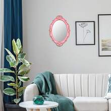 Bedroom Deccor Vintage Small Mirror 14.5 X 10 Inch Oval Pink Wall Mirror - 粉色 - 查看 7