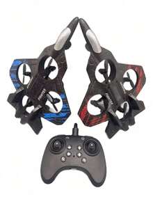 Avión RC 2.4GHz Acrobático con Luces LED, 4 Canales 6 Ejes de Giro, Control Remoto de Largo Alcance, Modelo de Espuma EPP para Interior/Exterior, Regalo para Adultos y Principiantes - Azul - Ver 1