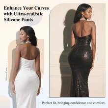 European & American Hot-Selling Silicone Butt Lifting Shorts, Unisex High Waist Shaping Fake Buttocks Pants, Thickened Design Lifting Peach Butt, Suitable For Daily & Sports Wear, Confident Shaping