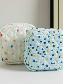 1 pieza Bolsa de almacenamiento de tampones con diseño floral, bolsa de viaje portátil, monedero, sobre para lápiz labial. Una bolsa de cosméticos con estilo que puede almacenar toallas sanitarias y toallas de papel, esenciales universitarios de otoño, artículos de viaje esenciales para vacaciones, bolsa de viaje para mujeres, organizador de maquillaje