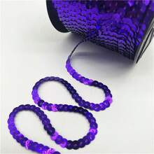 5yards 6mm Sequins Ribbon Round Flat Sequins Laser Giltter Paillettes Sequins For Crafts Sewing Cloth Accessory Sequin Trim