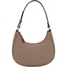 FashionPuzzle Small Crescent Shoulder Bag Underarm Purse - 灰褐色/灰褐色 - 查看 1