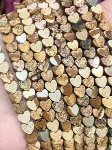 20 piezas de 6x2mm Cuentas de piedra natural con forma de corazón | Cuentas sueltas de ágata, cuarzo, ojo de tigre con forma de corazón plano | Para hacer collares, pulseras, pendientes y joyería DIY