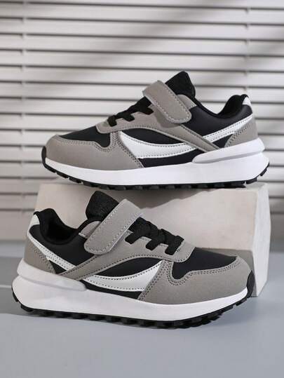 1 Pair Classic Gump Style Low-Top Casual Sneakers, Fashionable & Versatile For Teens, Suitable For Daily Wear, Campus, Students, Multi-Scenario Sports Shoes With Leather Upper And Contrasting Colors