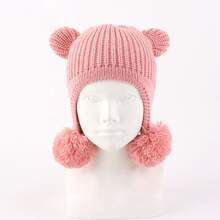 Baby Winter Hat With Earfalp Toddler Girls Boys Beanie Kids Warm Fleece Lined Knit Hat With 2 Cute Ears