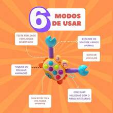 Brinquedo Sensorial educativo Caranguejo Bebê e criança Educativo Estica e Puxa - Multicolorido - Visão 6