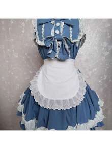 Maid Cosplay Apron Maid Cosplay Costume Half Apron Waitress Servant CostumeMaid Apron Cute Princess Style Apron Daily Bib Chinese Little Chef Apron - Multicolor - View 19