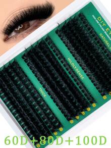 MEM 200片/包 单根假睫毛，80D卷翘度，8-16毫米，DIY假睫毛套装，自然妆效，浓密纤长，超柔软轻盈，可重复使用，单根假睫毛，适合新手，旅行，日常佩戴，婚礼，约会，派对，节日，也是圣诞节/万圣节送礼佳品。 - 黑色 - 查看 12