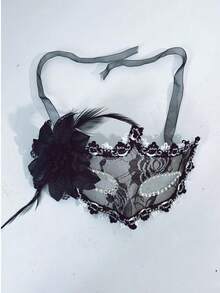 可爱的黑色半脸猫耳套，配有可调节带子 - 轻巧舒适，适合派对、角色扮演、主题派对装饰、奇幻设计、高品质工艺、节日礼物、生日礼物