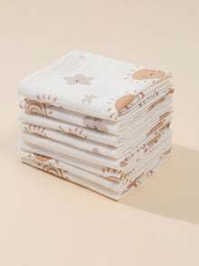 8Pcs Washable Reusable Double Layer Soft Baby Towels,Soft, Absorbent Towel