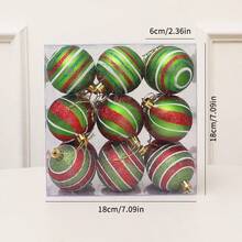 12个2.4英寸圣诞球挂饰，红绿闪亮吊坠，适用于圣诞树装饰、家居装饰、房间装饰、冬季圣诞装饰、家居圣诞礼物、圣诞装饰品 - 彩色 - 查看 8