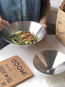 1/2Pcs Stainless Steel Mixing Bowls Decorative Esthetician Bowls For Wedding Christmas Party Baking Prepping Serving Facial Food Salad Fruit Snack Soup Cereal(6.2/8.8 Inch,Silver)