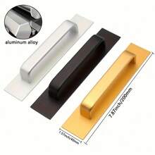 Manija de puerta de aleación de aluminio autoadhesiva - Diseño moderno apto para puertas de vidrio y corredizas - Disponible en negro, plateado, dorado - Multicolor - Ver 4