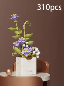 Creative Flower Bouquet Building Blocks, Adult DIY Assembly Block Set, Home And Office Desk Decor Display Model, Handmade Style Decoration, Leisure Hobby Gift, High Density Blocks, Holiday Gift, Father's Day Gift, Mother's Day Gift, Wedding Gift, Wedding Decor, Graduation Gift