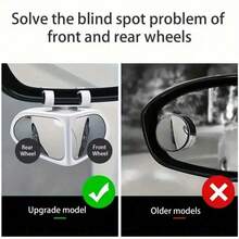 2 件 360 度可旋转侧车盲点凸面镜汽车盲点凸面镜后视停车安全汽车外后视镜 - 黑色 - 查看 7