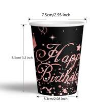 80pcs/Set Birthday Party Disposable Tableware Set, Including 9-Inch & 7-Inch Paper Plates, Dessert Plates, Cups For Cold Drinks & Coffee, Birthday Themed Paper Napkins - Multicolor - View 5