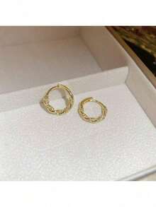 M ö Bius Circle Earrings, New Simple And Fashionable Earrings, Gold And Silver High Grade Ear Buckles, Women's Gifts - Vàng - Xem 4