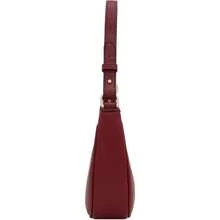 FashionPuzzle Small Crescent Shoulder Bag Underarm Purse - Wine/Wine - 查看 3