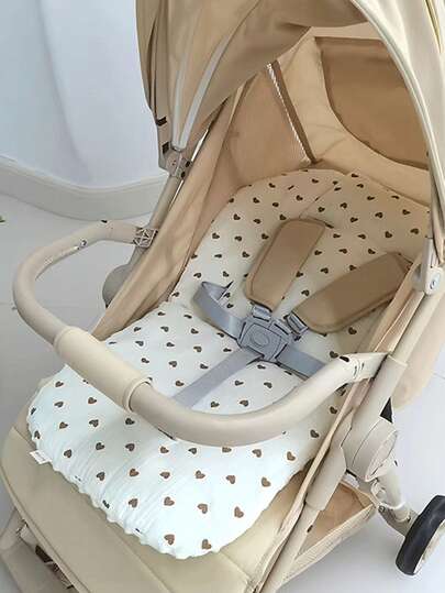 1 pezzo Cuscino per passeggino neonato, imbottitura in morbido pile, cuscinetto antiscivolo spesso in cotone per carrozzina, materasso per culla neonato, design reversibile