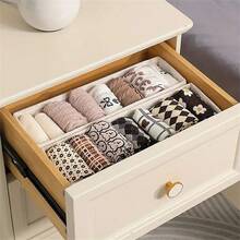 5pcs Foldable Fabric Cube Storage Box, Portable Underwear Storage Box, Drawer Organizer, Wardrobe Storage And Organization, Multi Purpose Storage Basket For The Cable Of The Ship, Room Decoration - White - View 5