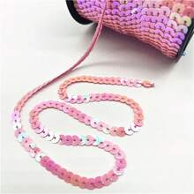 5yards 6mm Sequins Ribbon Round Flat Sequins Laser Giltter Paillettes Sequins For Crafts Sewing Cloth Accessory Sequin Trim