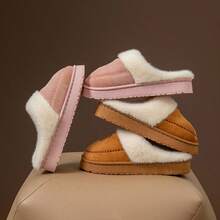 Pantuflas de felpa para uso en el hogar, pantuflas de felpa gruesas para dormitorio posparto, cálidas y antideslizantes para el invierno en el hogar, adecuadas para otoño e invierno, regalos perfectos para familiares y amigos