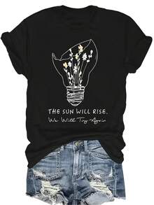 Camiseta de verano unisex casual, transpirable y de personalidad con cuello redondo y manga corta, adecuada para adolescentes y adultos - Negro - Ver 1