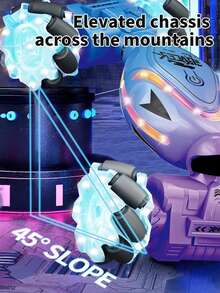 1pc Gesture Sensing Remote Control Stunt Car With Lights And Music, All-Terrain Off-Road Vehicle, Bi-Directional Driving, 4WD Manual Control Remote Twist Car, 360° Rotation Off-Road Toy Car, Cool Christmas/Birthday Gift For 7-12 Years Old Boys And Girls (Purple/Black)