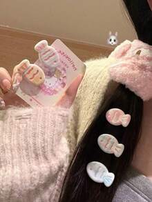 6pcs Cream & Candy Color Cute Clownfish Shape Hair Clips, Sweet Y2K Bangs Cartoon Fish Wavy Hair Clips, Macaron Claw Clips Hair Claws Hair Barrettes, School Stuff, Hair Accessories, Head Accessories - Multicolor - View 8