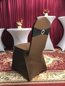 50PCS Lycra/Spandex/Stretch/Elastic Chair Cover Sashes/Bands/Bows/Ties For Decorating Graduation, Birthday, Wedding, Bridal Shower, Baby Shower, Barbecue, Buffet, Christmas, Decorative Birthday Parties Ceremony Folding Chairs Tablecloth Table Cover Linen Backdrop Carpet Flower Decoration - 黑色 - 查看 8