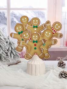 4 件大号姜饼人圣诞树挂饰，圣诞姜饼人桩 - 可爱质朴的节日装饰，户外草坪花园派对冬季装饰，适合节日居家、学校和办公室，圣诞树顶饰家居办公室节日派对花瓶装饰，羽毛装饰节日挂饰室内外，家居装饰，房间装饰 - 彩色 - 查看 9