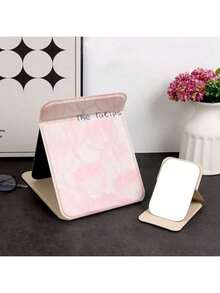 1pc Simple Bathroom And Bedroom Makeup Mirror, Back To School Dormitory Mirror Portable Desktop Vanity Mirror, Office Desk Stand Mirror, Handheld Cosmetic Mirror, Adjustable Tabletop Mirror, Student Dormitory Dressing Table Mirror, Home Decoration, Room D Home Bathroom Decor Summer Makeup Organizer Bathroom Accessories - Multicolor - View 7