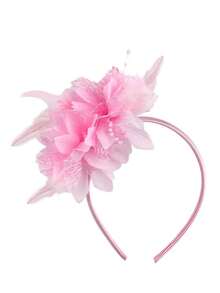 1 pieza Diadema con flor de plumas de estilo transfronterizo, accesorio para el cabello con plumas para fiestas, reuniones y actuaciones, accesorio para el cabello de novia retro, disfraz de Halloween