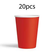 60 个/套红色纸盘，红色一次性纸杯，饮料/咖啡杯，适用于生日派对，户外野餐，9 英寸/7 英寸一次性盘子，纸盘，一次性盘子，纸杯